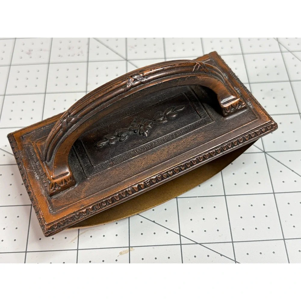 Antique Victorian Style Rocker Ink Blotter Copper Finish Floral Desk Accessory